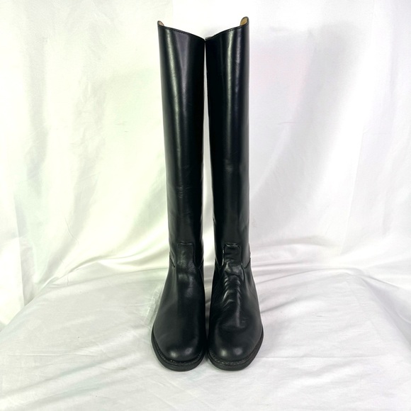 BOULET VINTAGE BLACK RIDING BOOT EQUESTRIAN BOOT TALL BOOT BELOW THE KNEE SIZE 6 - Picture 5 of 15